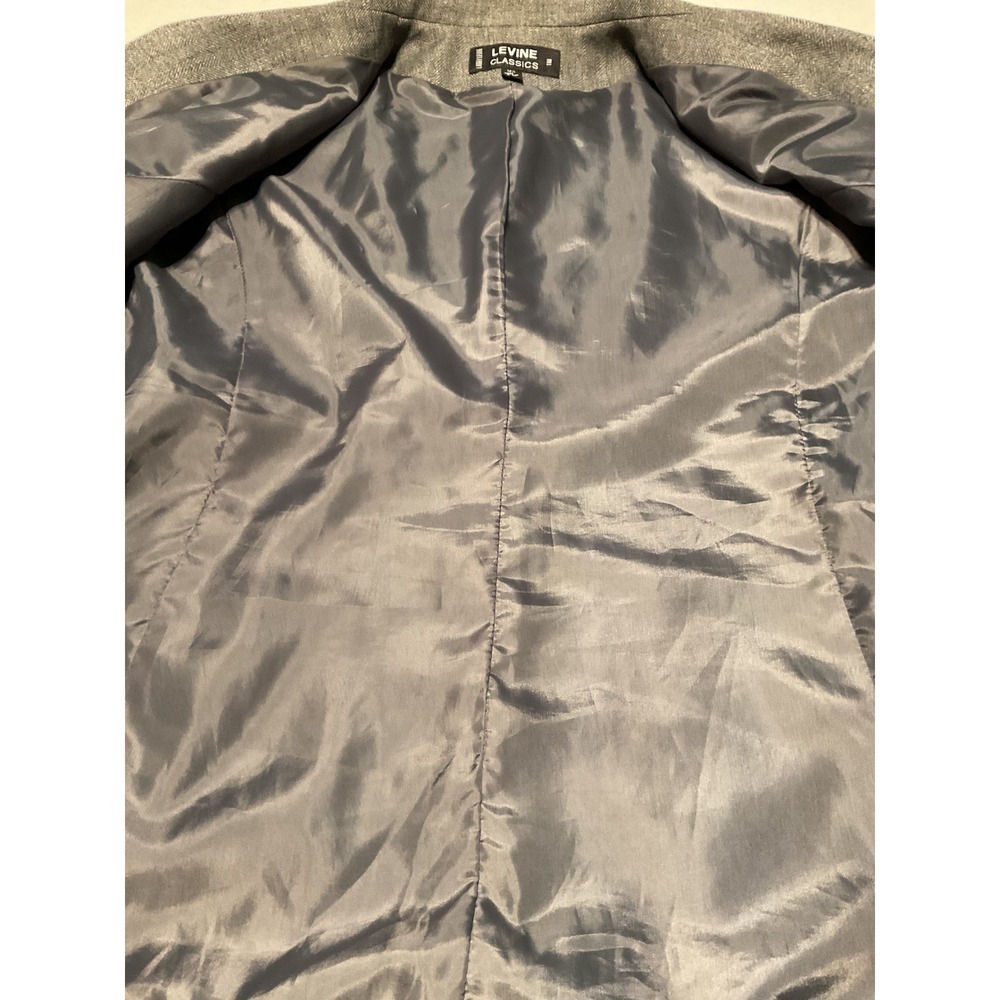 Larry‎ Levine Classics Women's Grey Herringbone Blazer Jacket Size 14W - Picture 9 of 10
